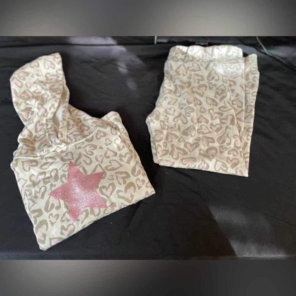 6X Size Build a Bundle! 2 pc Fleece Animal Print Hearts Hoodie & Pants Set EPC